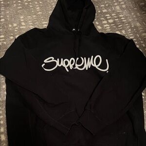 Supreme Black Hoodie with White Logo